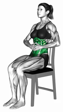 시티드 복식 호흡 자세 시연