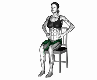 의자 레그 레이즈 앤 어브덕터 자세 시연