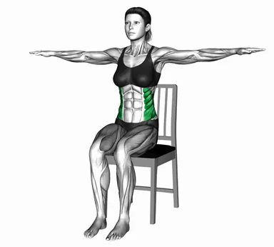 Seated Core Twist on a Chair demo