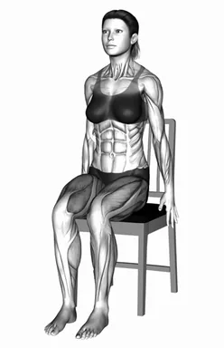 의자 어깨 스트레칭 자세 시연