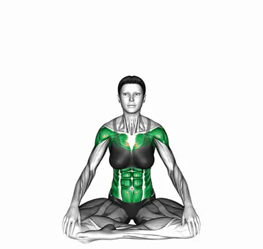 Sitting Diagonal Side Stretch (front POV) demo