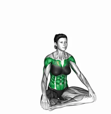 Seated Diagonal Side Stretch demo