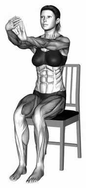 의자 손가락 스트레칭 자세 시연