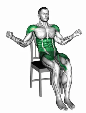 Seated Jump Rope Knee Tuck on Chair demo