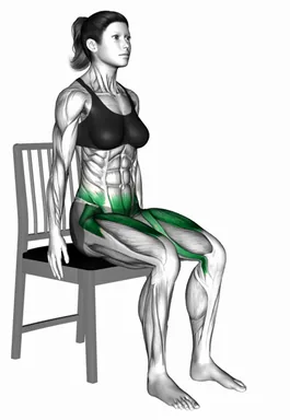 의자 니 레이즈 홀드 자세 시연