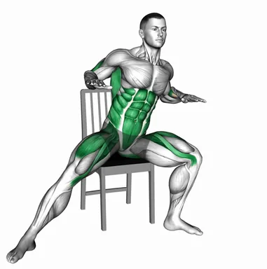 Sitting Side Step Row on Chair demo