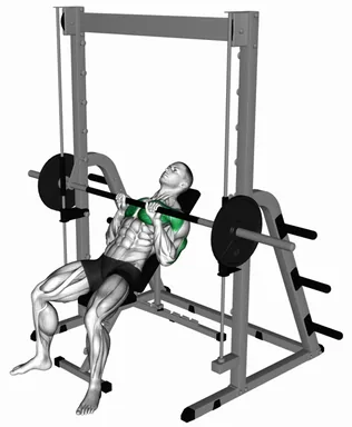 Smith Incline Close grip Bench Press demo