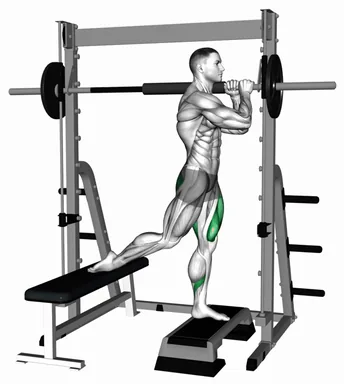 Smith Unilateral Bulgarian Split Squat from Deficit demo
