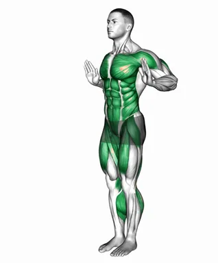 Standing Chest Push Hip Extension Kickback demo