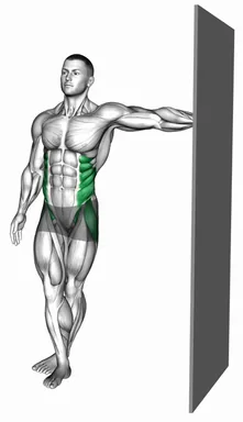Standing Cross Legs Core Stretch against Wall demo