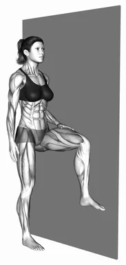 Standing Gluteus Medius Press against Wall demo