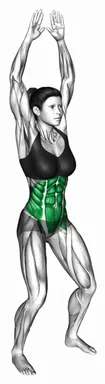 스탠딩 힙 전후 로테이션 (팔 들고) 자세 시연