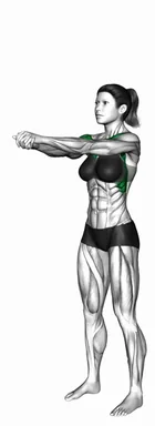 Standing Opposite Straight Arm Clasp Raise (Right over Left) demo