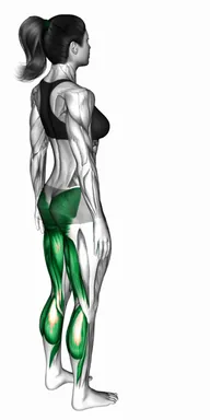 다리 교차 서서 햄스트링 스트레칭 자세 시연