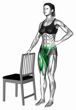 Standing Single Front Leg Circle Chair Supported demo