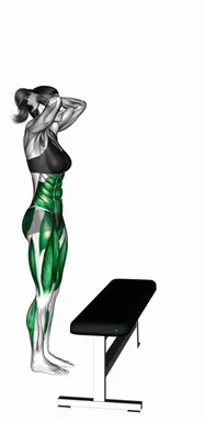 스텝업 반대쪽 엘보 니 트위스트 자세 시연