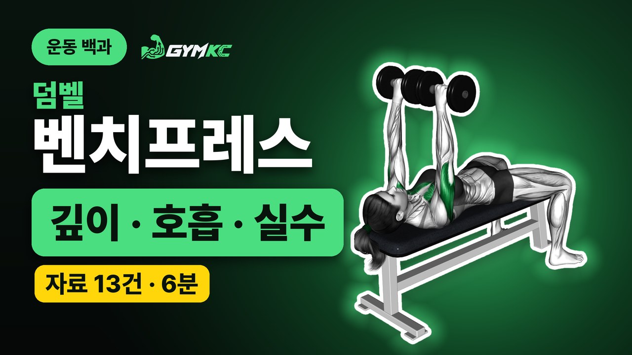 덤벨 벤치프레스, 자료 13건으로 처음부터 끝까지 정리 영상 표지