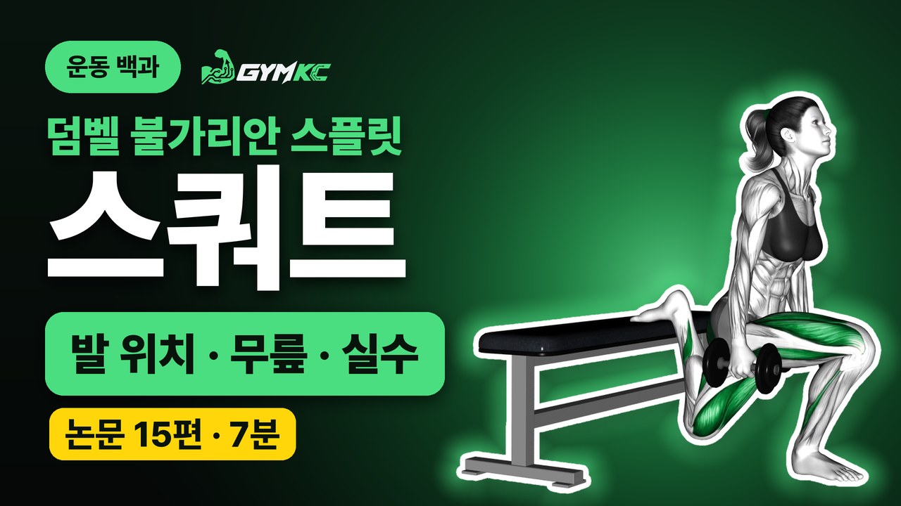 덤벨 불가리안 스플릿 스쿼트, 논문 15편으로 처음부터 끝까지 정리 영상 표지